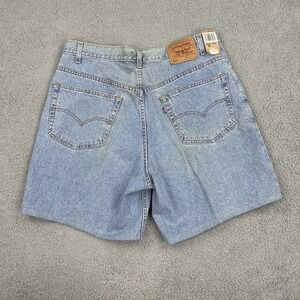 Y2K Levi's 560 Denim Shorts Mens 38 Blue Loose Fit Jorts Distressed 2001